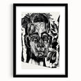 Expressionist Art - Monochrome Portrait in Bold Woodcut Style