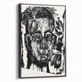 Expressionist Art - Monochrome Portrait in Bold Woodcut Style