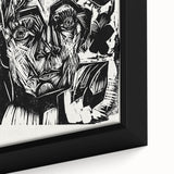 Expressionist Art - Monochrome Portrait in Bold Woodcut Style