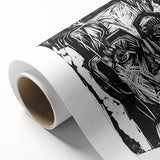 Expressionist Art - Monochrome Portrait in Bold Woodcut Style