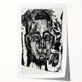 Expressionist Art - Monochrome Portrait in Bold Woodcut Style