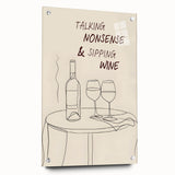 Large abstract wall art on acrylic glass depicting vibrant multicolored swirls, ideal for dining room decor.