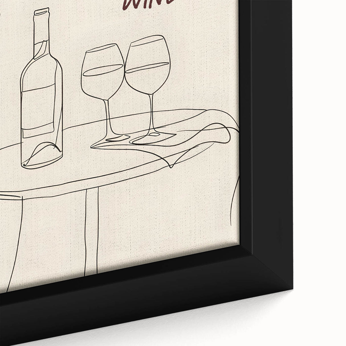 Extra large black wall art featuring colorful, textured food and drink motifs on a framed canvas.