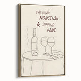 Framed canvas wall art featuring a vintage poster of a black and gold landscape, ideal for bedroom decor.