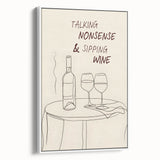 Extra large framed canvas depicting colorful vintage poster art of food and drinks, ideal for living room decor.