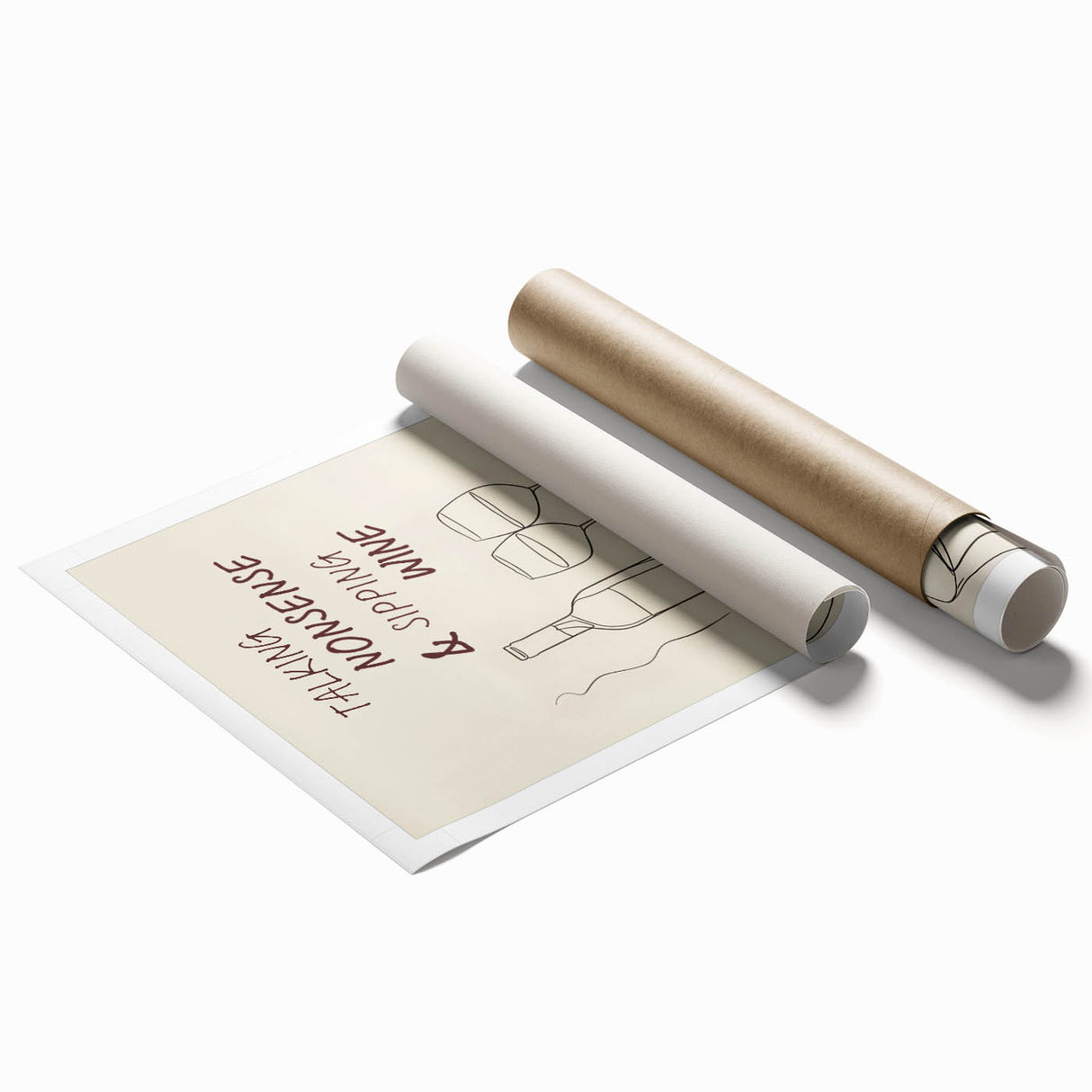Extra large rolled print featuring a floral art design in pastel shades.