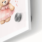 Ballerina Teddy with Balloons Print - Girls Bedroom Wall Art