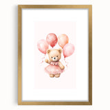 Ballerina Teddy with Balloons Print - Girls Bedroom Wall Art