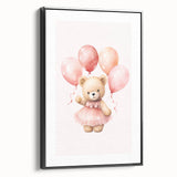 Ballerina Teddy with Balloons Print - Girls Bedroom Wall Art