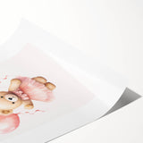 Ballerina Teddy with Balloons Print - Girls Bedroom Wall Art