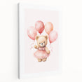 Ballerina Teddy with Balloons Print - Girls Bedroom Wall Art