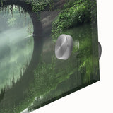 Close-up view of a landscape bridge design crafted from acrylic glass, showcasing intricate details and vibrant colors, ideal for modern home decor and art enthusiasts.