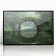 Framed acrylic artwork showcasing a landscape bridge in black, featuring vivid colors and intricate details, ideal for modern home decor or art enthusiasts.