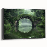 Framed landscape canvas art depicting a serene bridge scene, featuring soft colors and detailed textures, ideal for home decor and art enthusiasts.