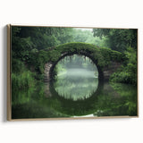 Framed canvas artwork showcasing a stunning landscape bridge design with golden accents, viewed from the side, perfect for enhancing home décor and modern art collections.