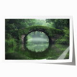 Landscape bridge artwork rolled print showcasing intricate details of a serene bridge scene, expertly designed for wall decor, encased in a protective tube.