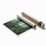 Landscape bridge rolled print showcasing intricate details of a scenic bridge design with vibrant colors, packaged securely in a protective cardboard tube for easy display.