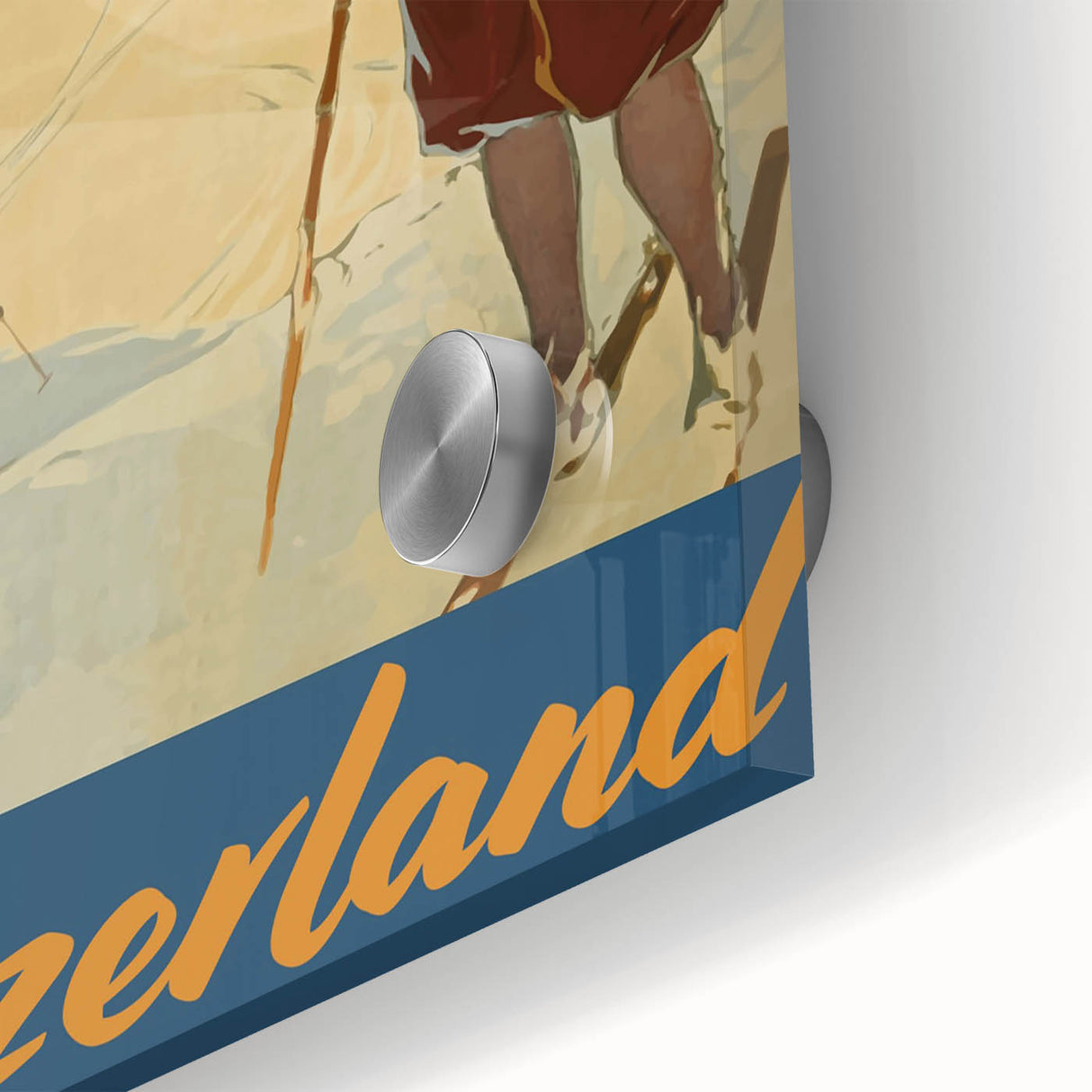 Vintage Switzerland Ski Poster - Skiing in the Alps Art Print