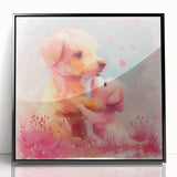 Puppy Love - Kids Room Wall Art Canvas and Framed Options