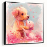 Puppy Love - Kids Room Wall Art Canvas and Framed Options