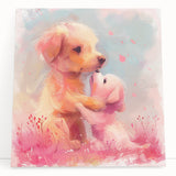 Puppy Love - Kids Room Wall Art Canvas and Framed Options