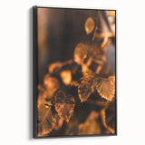 Black and white vintage poster art of a fall landscape on framed canvas, ideal for bedroom wall decor.