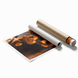 Extra large rolled print featuring a floral design in warm autumn hues, ideal for classy bathroom or large living room decor.