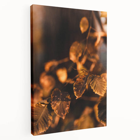 Large canvas print depicting a fall landscape in rich orange and red tones, ideal for kitchen wall art.