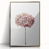 Large art print of a spring scene in mid-century modernist style, acrylic on canvas, framed in gold.