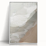 Art deco poster of a summer scene in pastel shades on white acrylic, ideal for nursery wall art.