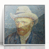 Mid-century modernist art depicting a Van Gogh-inspired scene on white acrylic, framed, suitable for nursery wall art.