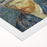 Art deco poster featuring a Van Gogh style scene on rolled canvas, with muted earth tones, ideal for dining room wall art.