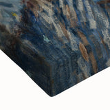 Large art depicting a black and white landscape painting on stretched canvas, suitable for bedroom wall decor.