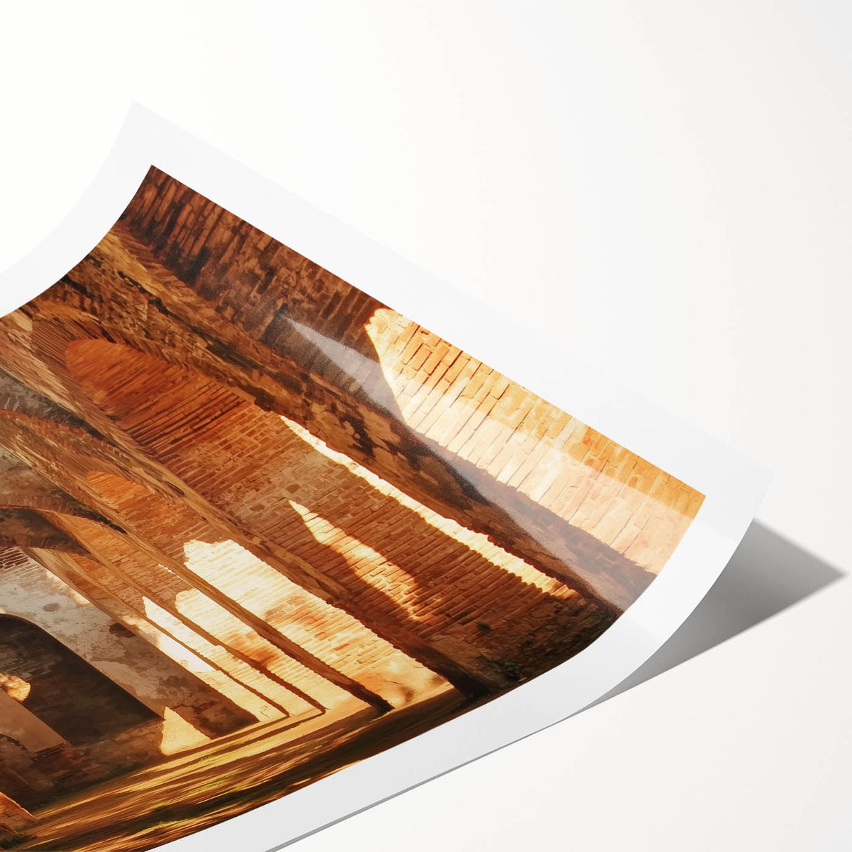 Scenic rolled print showcasing a vibrant landscape with a majestic castle, enhanced with rich colors and intricate details, ideal for home decor.