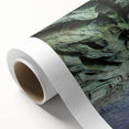 Vibrant rolled canvas artwork depicting a stunning cave landscape with intricate details, showcasing natural rock formations and earthy tones, perfect for home decor.