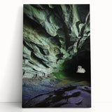 Stretched canvas artwork showcasing a vibrant landscape with intricate cave formations, perfect for modern home decor. The piece emphasizes natural beauty and artistic detail, ideal for adding character to any living space.