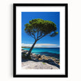 Framed landscape artwork depicting dramatic cliffs with a black mat, designed for elegant home decor. Perfect for nature lovers seeking stunning wall accents.