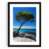 Framed landscape artwork depicting dramatic cliffs with a black mat, designed for elegant home decor. Perfect for nature lovers seeking stunning wall accents.