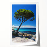 Stunning rolled print showcasing a breathtaking landscape of rugged cliffs against a vibrant sky, ideal for home decor and nature enthusiasts. The artwork captures the essence of serene outdoor beauty, perfect for adding a touch of elegance to any living space.