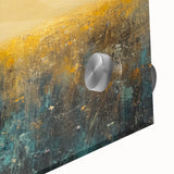 Close-up of an abstract figurative acrylic painting on glass, showcasing vibrant colors and intricate textures, ideal for modern home decor and artistic displays.