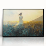 Abstract figurative artwork in a sleek black frame, showcasing bold colors and dynamic shapes, perfect for modern home decor and art enthusiasts.