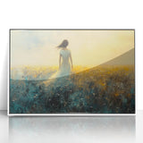 Framed abstract figurative wall art in white acrylic, showcasing vibrant colors and dynamic shapes, perfect for modern home decor. Ideal for art lovers seeking a unique focal point.