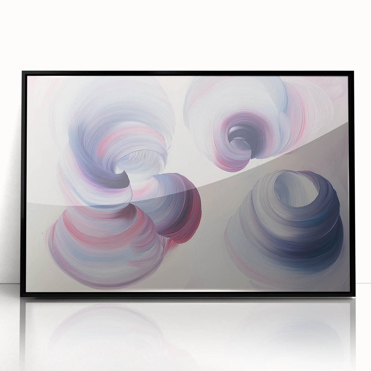 Abstract geometric framed acrylic artwork in black, showcasing modern design elements with sharp lines and intricate patterns, perfect for contemporary home decor.