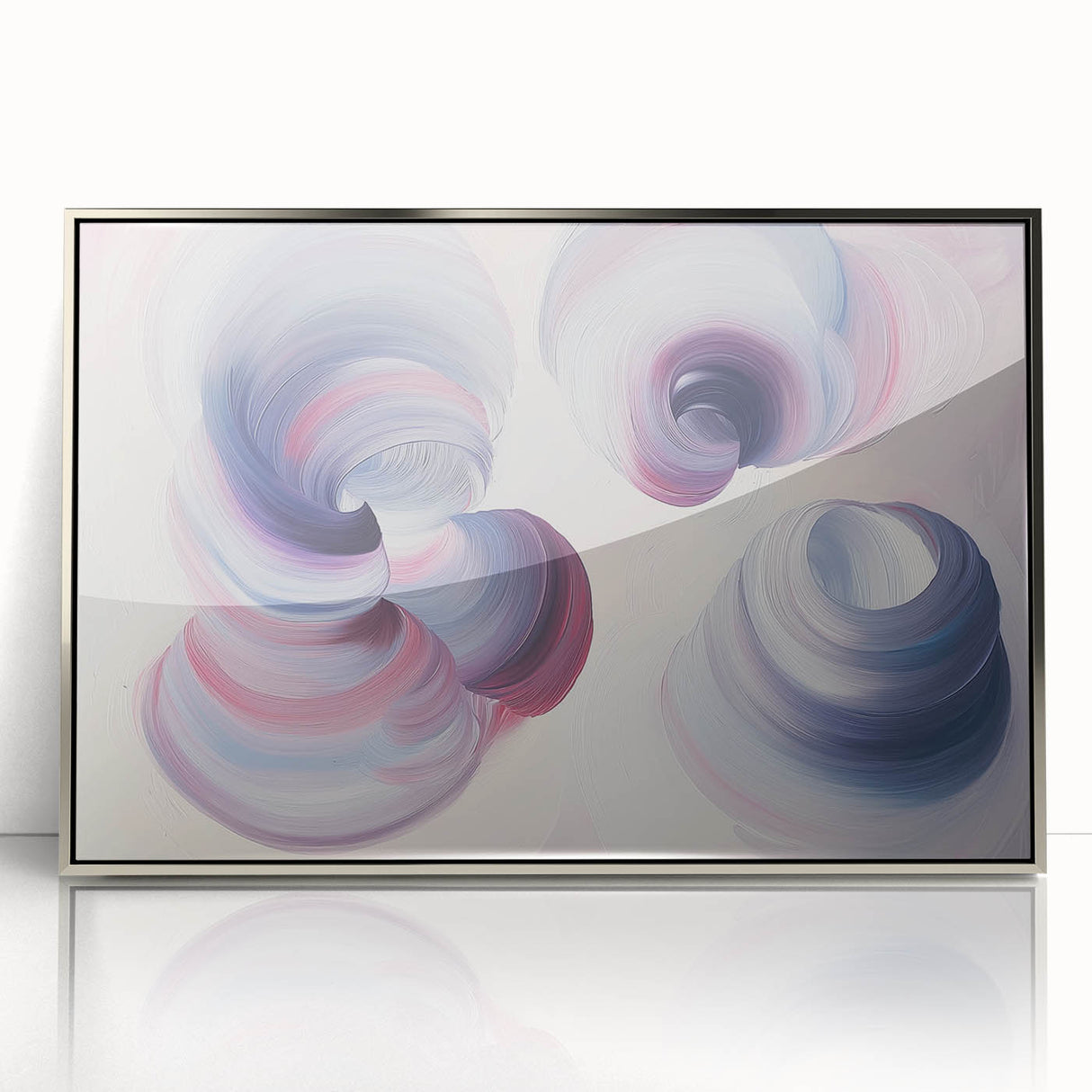 Abstract geometric framed acrylic art piece in silver, showcasing a modern design with sharp angles and intricate patterns, ideal for contemporary home decor.