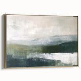 Framed abstract landscape wall art featuring a gold-accented design, showcasing rich colors and textures, perfect for home decor enhancement.