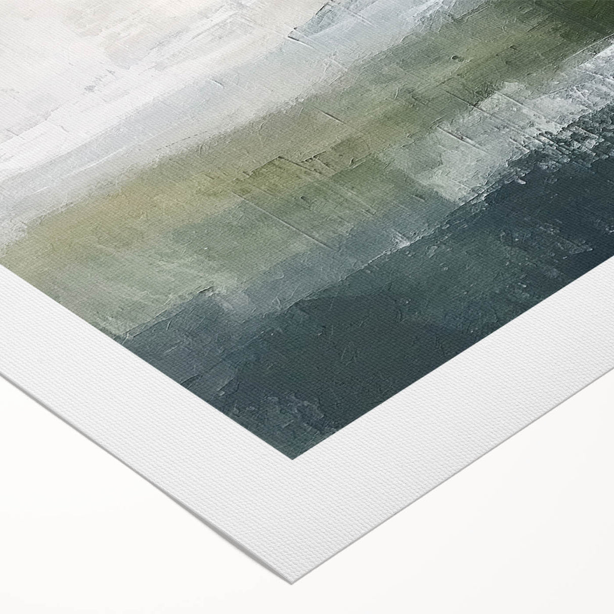 Abstract landscape wall art on rolled canvas showcasing vibrant hues of blue and orange, designed to add a modern touch to home decor. Perfect for artistic interiors.