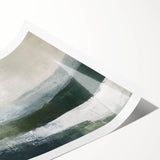 Abstract landscape wall art print showcasing vibrant colors and fluid shapes, evoking a sense of tranquility and nature, rolled and ready for framing.