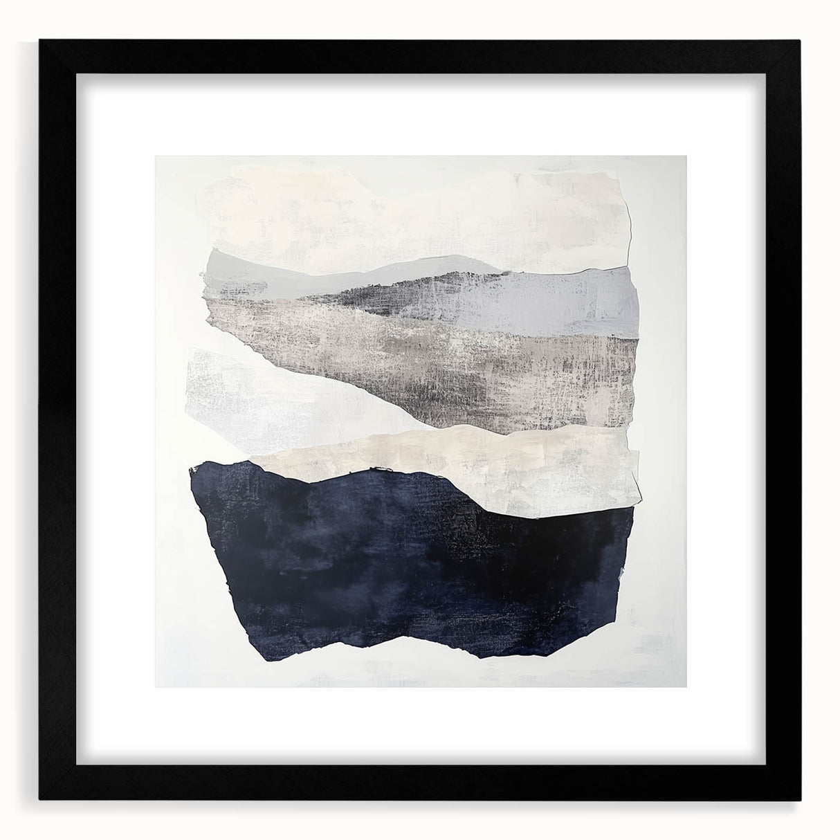 Modern Abstract Wall Art – Neutral Layers in Black, Beige & Gray