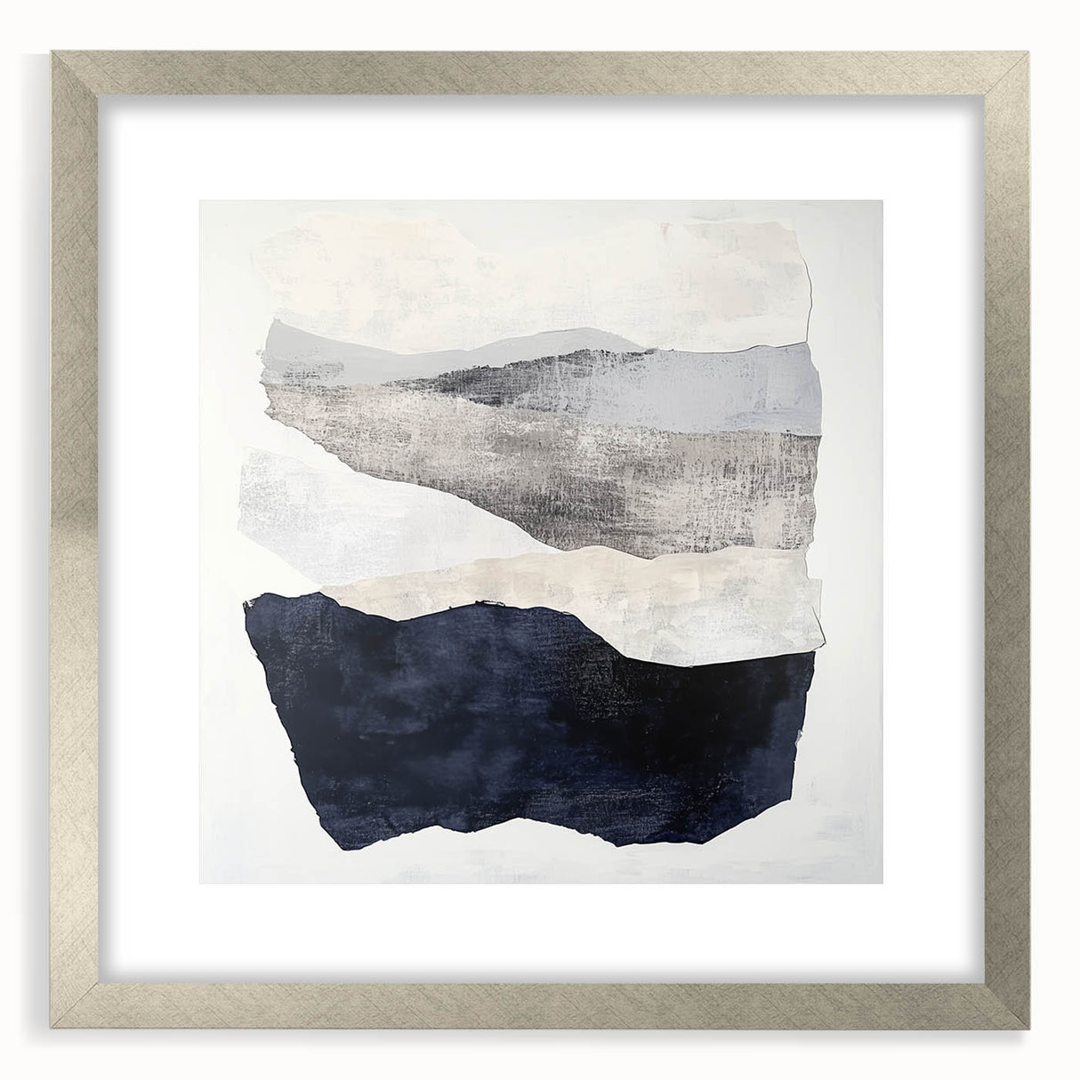 Modern Abstract Wall Art – Neutral Layers in Black, Beige & Gray