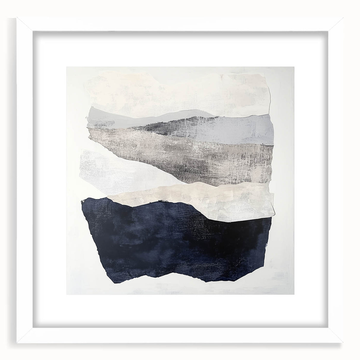 Modern Abstract Wall Art – Neutral Layers in Black, Beige & Gray